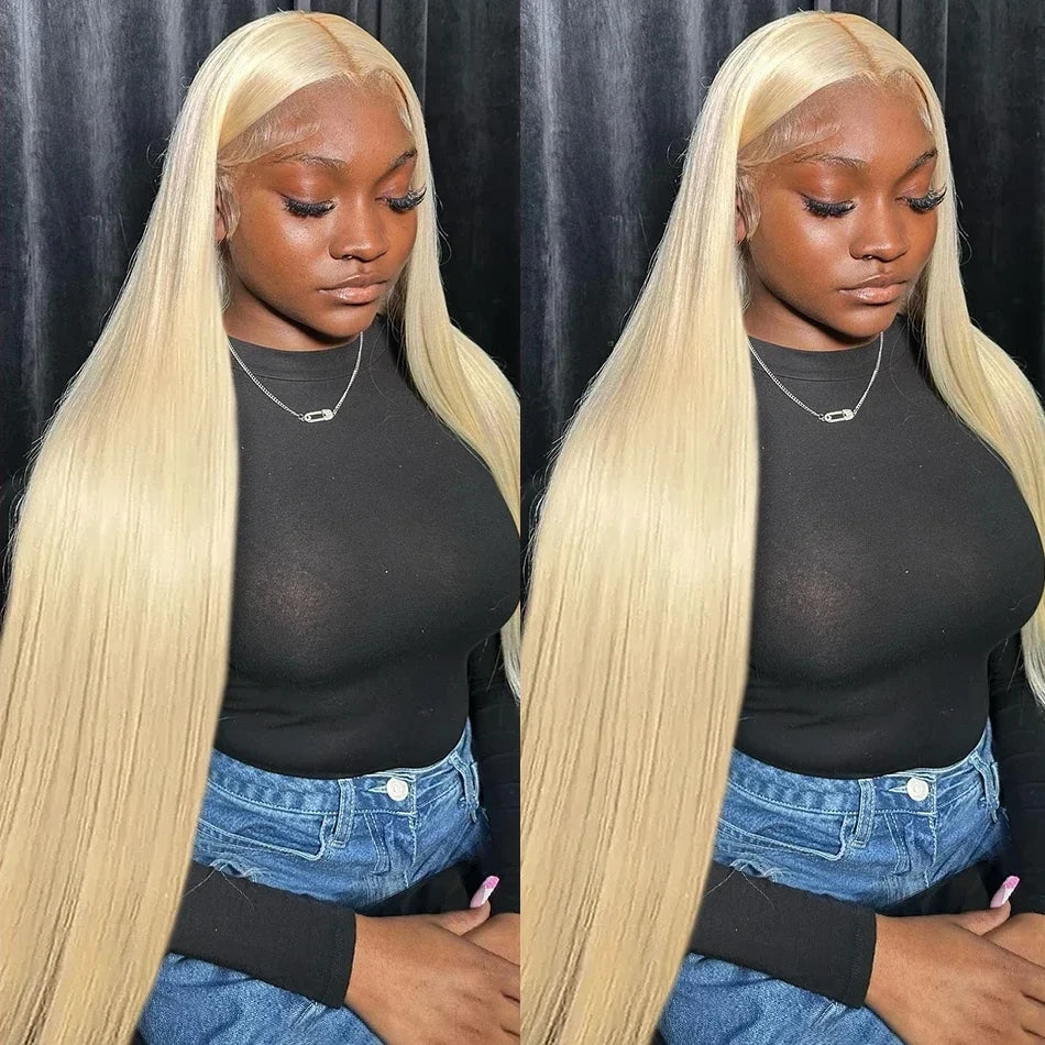 Blonde 613 Hd Lace Frontal wig 13x6 13x4 Transparent Hd Lace Front Wig 30 Inch Brazilian Bone Straight Human Hair Wigs For Women
