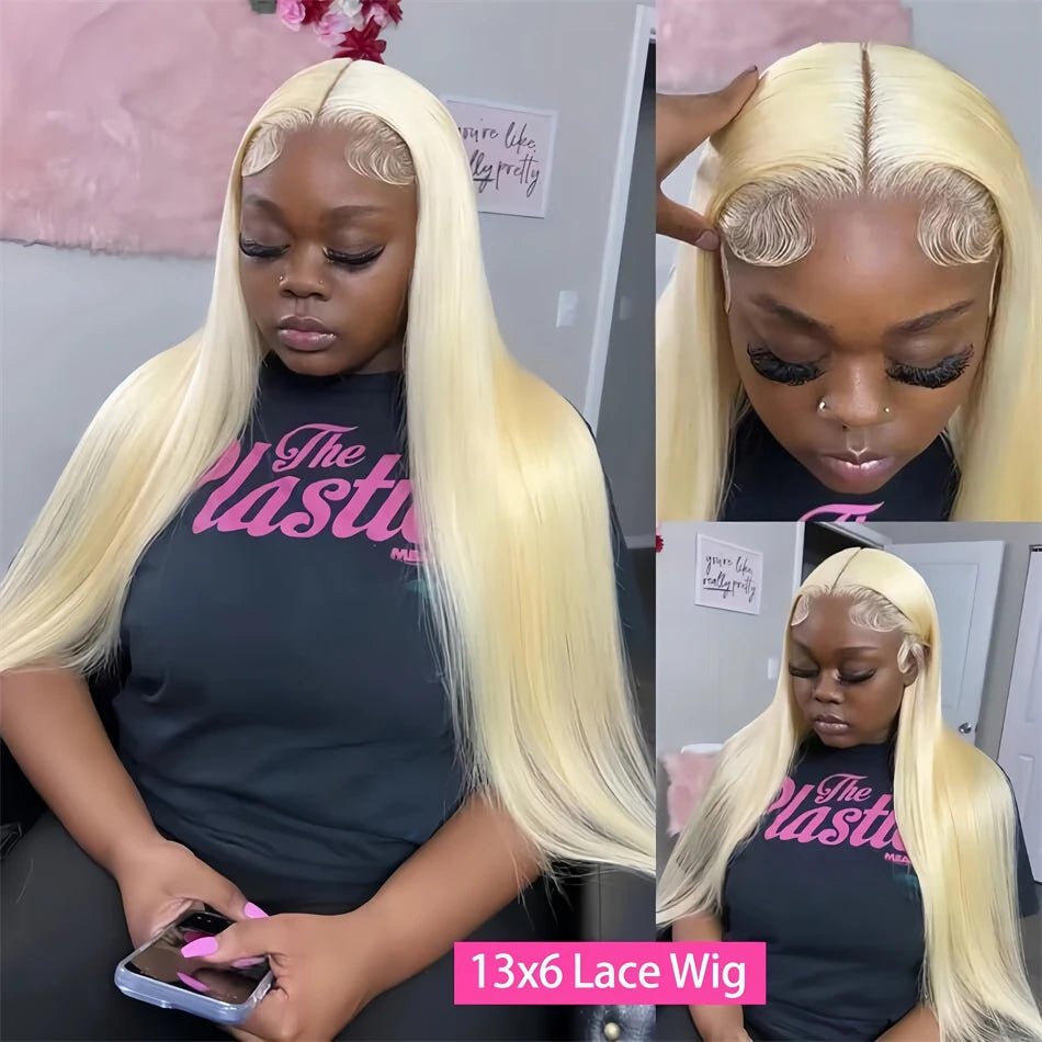 Blonde 613 Hd Lace Frontal wig 13x6 13x4 Transparent Hd Lace Front Wig 30 Inch Brazilian Bone Straight Human Hair Wigs For Women