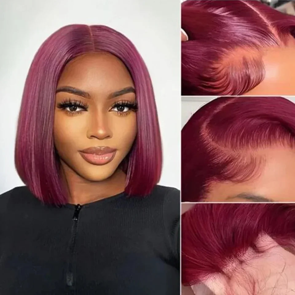 Highlight Straight Bob Wig 13X6X1 Lace Front Wigs For Women Ombre Blond Color Wigs Brazilian Remy Hair Short Bob Human Hair Wigs