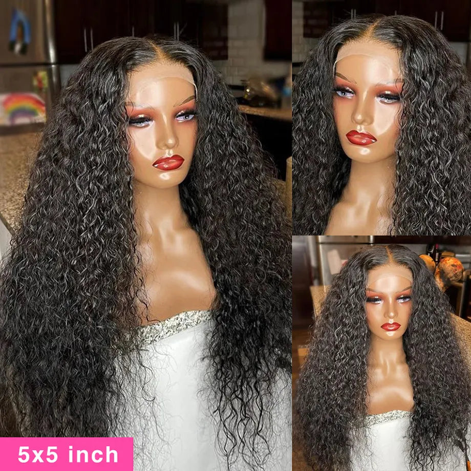 4x4 5x5 Water Wave Lace Closure Wig 13x4 13x6 Hd Deep Wave Lace Frontal Wig 360 Curly Human Hair Wigs For Black Women Human Hair