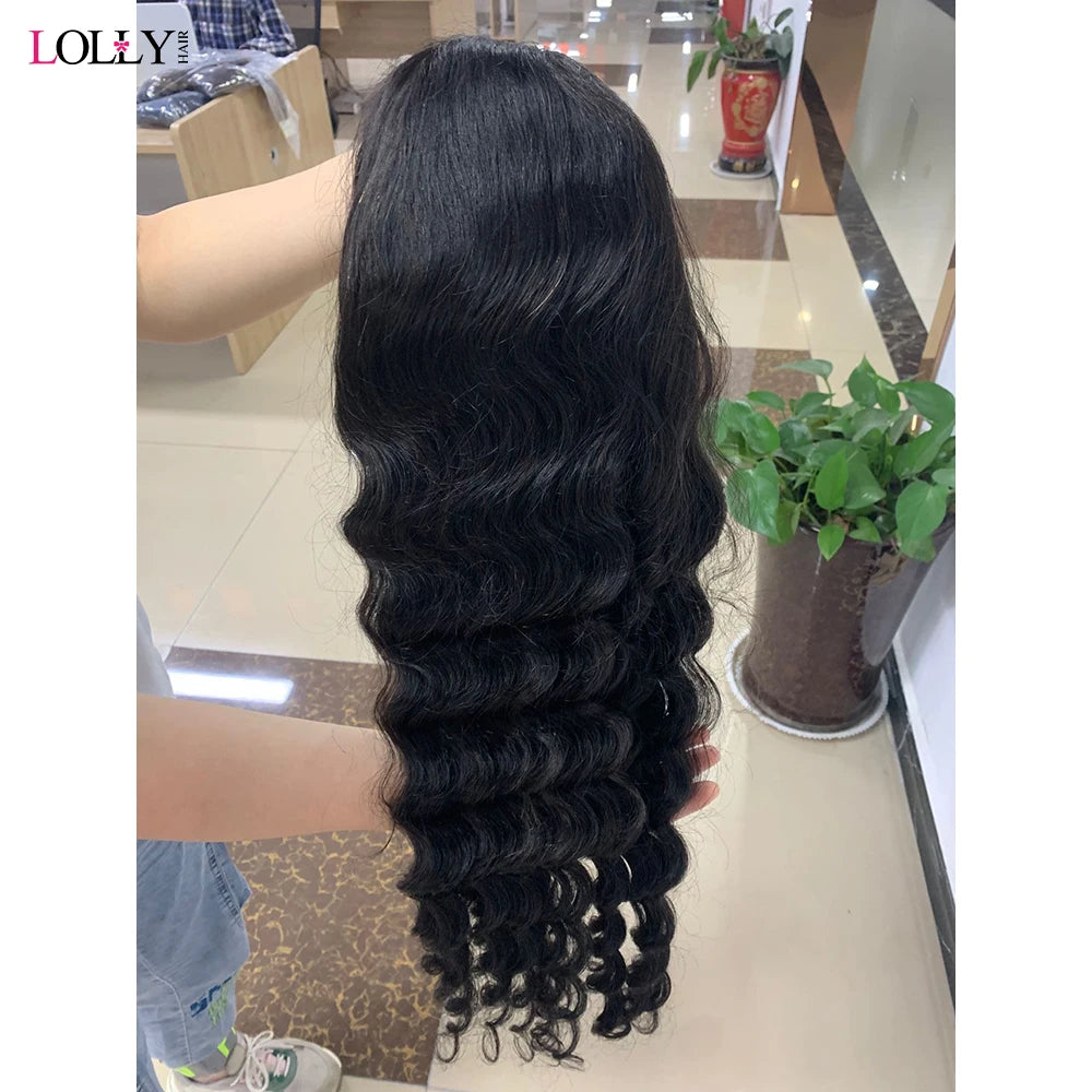Glueless Wigs Human Hair 30in Loose Deep Wave Lace Frontal Wig 13x4  5x5 Lace Front Human Hair Wigs Deep Wave Frontal Wig