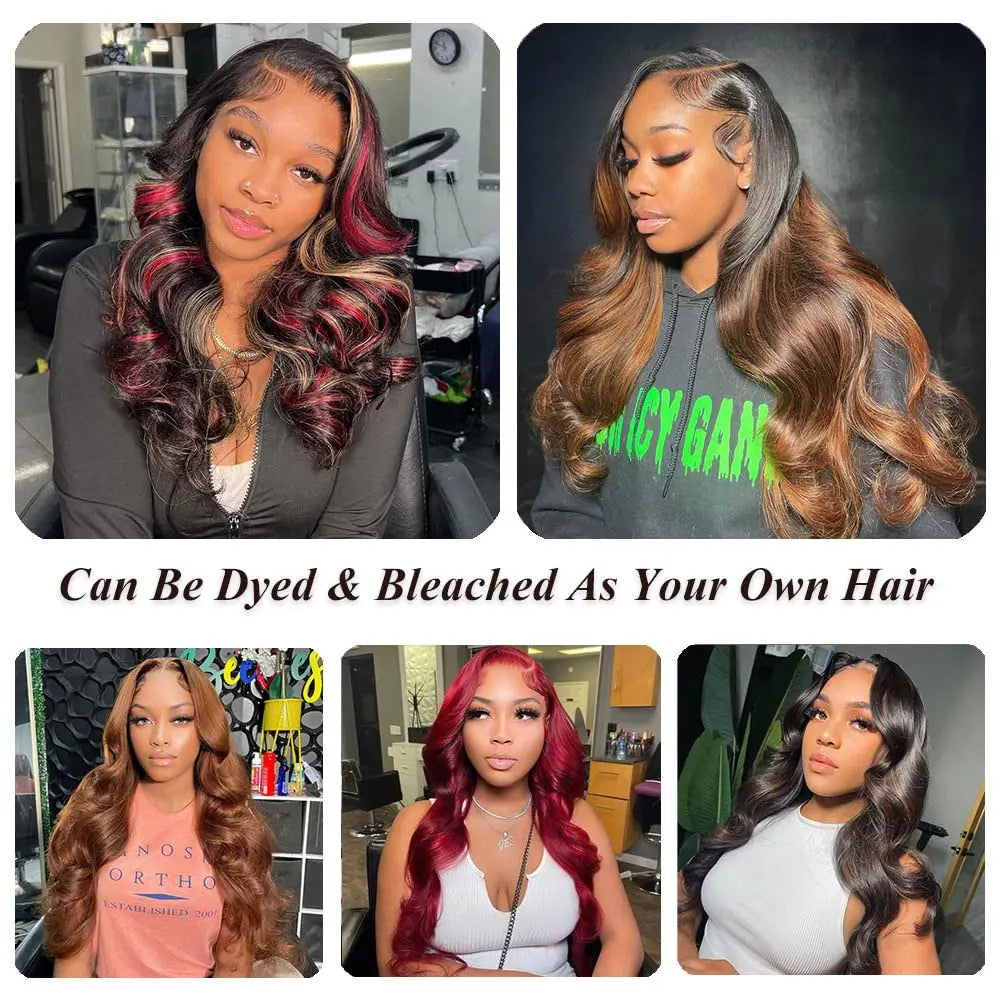 Brazilian Human Hair Body Wave Wig With Baby Hair Pre Plucked Bleached Knots Bling Hair Remy 13x6 Transparent Lace Frontal Wig