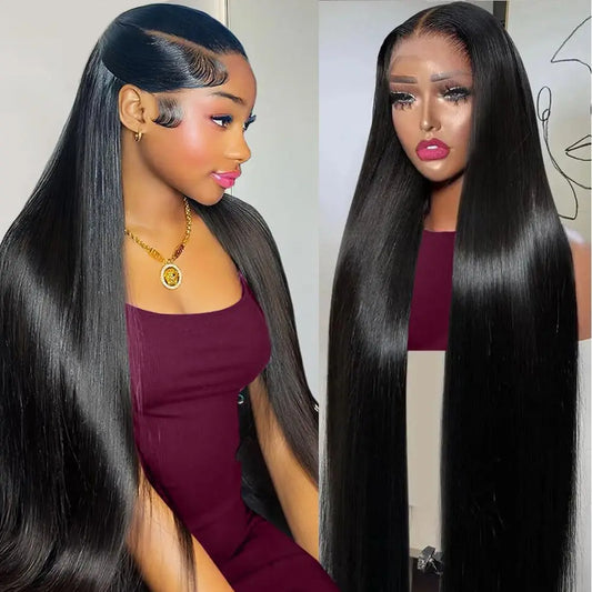 30 Inch 200 Density Bone Straight 13x4 Lace Front Human Hair Wigs For Black Women Brazilian 13x6 Transparent Lace Frontal Wig