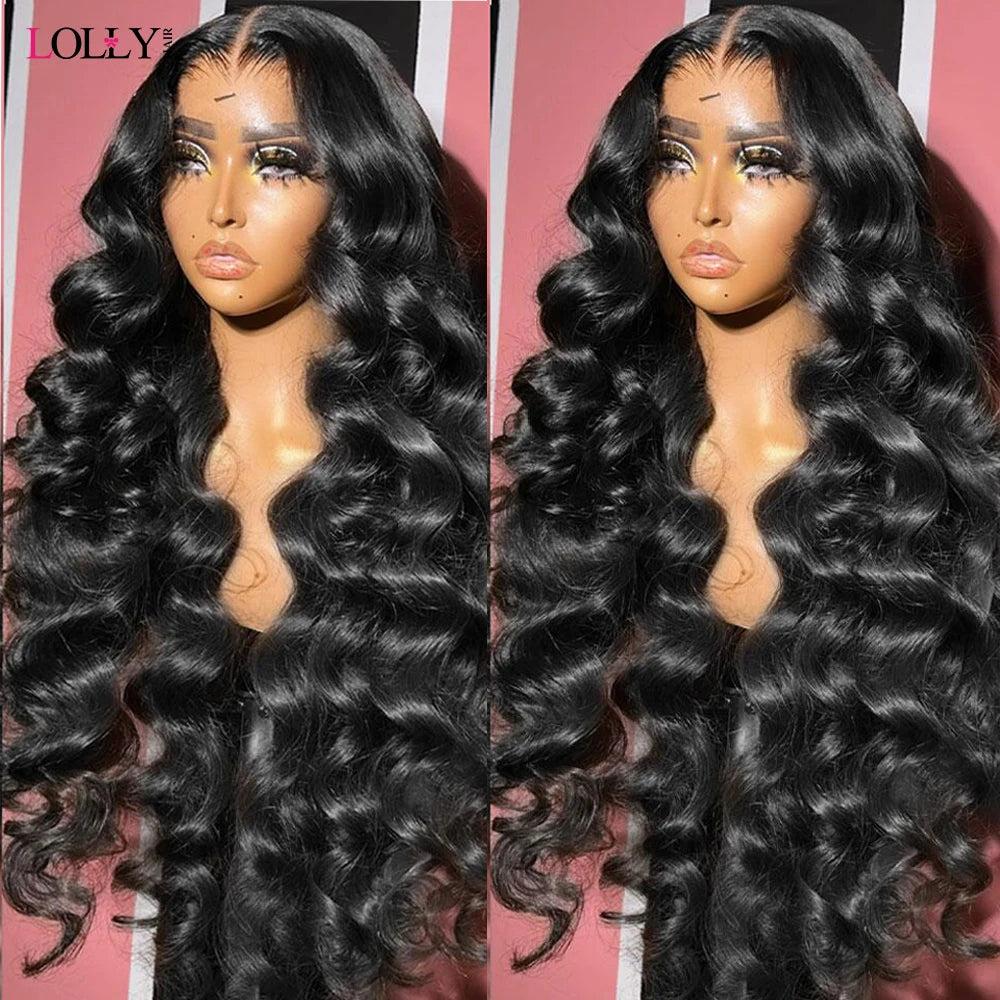 Glueless Wigs Human Hair 30in Loose Deep Wave Lace Frontal Wig 13x4  5x5 Lace Front Human Hair Wigs Deep Wave Frontal Wig